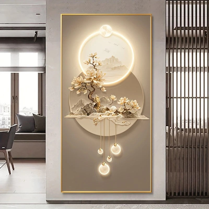 Quadro Decorativo Árvore Dourada Brilhante em Resolução 4K: Como Transformar uma Parede Vazia no Centro de Atenção e Prosperidade da Sua Casa