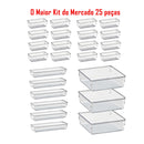 Kit Luxo 25 Organizadores Modulares em Acrílico Cristal: Divisórias Invisíveis para Geladeira, Gavetas e Armários (O Segredo da Ordem Perfeita)