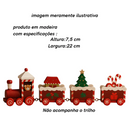 Trenzinho Locomotiva Retrô de Madeira: Enfeite de Natal Decorativo com Papai Noel (Peça Clássica e Durável)