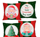Kit Luxo 4 Capas de Almofada Natalinas 45x45cm: Renovação Instantânea e Aconchegante para Sua Sala de Estar (Pronta Entrega)