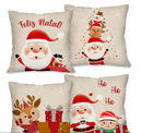 Kit Luxo 4 Capas de Almofada Natalinas 45x45cm: Renovação Instantânea e Aconchegante para Sua Sala de Estar (Pronta Entrega)