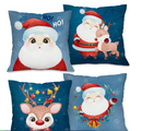 Kit Luxo 4 Capas de Almofada Natalinas 45x45cm: Renovação Instantânea e Aconchegante para Sua Sala de Estar (Pronta Entrega)