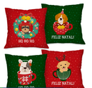 Kit Luxo 4 Capas de Almofada Natalinas 45x45cm: Renovação Instantânea e Aconchegante para Sua Sala de Estar (Pronta Entrega)