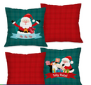 Kit Luxo 4 Capas de Almofada Natalinas 45x45cm: Renovação Instantânea e Aconchegante para Sua Sala de Estar (Pronta Entrega)