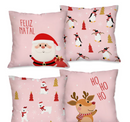 Kit Luxo 4 Capas de Almofada Natalinas 45x45cm: Renovação Instantânea e Aconchegante para Sua Sala de Estar (Pronta Entrega)