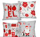 Kit Luxo 4 Capas de Almofada Natalinas 45x45cm: Renovação Instantânea e Aconchegante para Sua Sala de Estar (Pronta Entrega)
