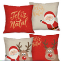 Kit Luxo 4 Capas de Almofada Natalinas 45x45cm: Renovação Instantânea e Aconchegante para Sua Sala de Estar (Pronta Entrega)