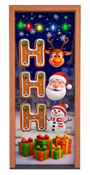 Capa de Porta de Natal Sublimada com Elástico: Transformação Instantânea e Sem Furos para a Entrada da Sua Casa (Veste Porta Padrão)