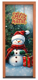 Capa de Porta de Natal Sublimada com Elástico: Transformação Instantânea e Sem Furos para a Entrada da Sua Casa (Veste Porta Padrão)