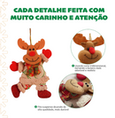 Kit Luxo 4 Bonecos de Pelúcia para Árvore de Natal: Papai Noel, Rena, Boneco de Neve e Ursinho (Decoração Artesanal e Carismática)