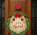Guirlanda de Porta Natalina Clássica 25cm: Enfeite de Natal Compacto, Pronto para Pendurar (O Toque de Boas-Vindas Imediato)