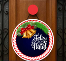 Guirlanda de Porta Natalina Clássica 25cm: Enfeite de Natal Compacto, Pronto para Pendurar (O Toque de Boas-Vindas Imediato)