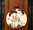 Guirlanda de Porta Natalina Clássica 25cm: Enfeite de Natal Compacto, Pronto para Pendurar (O Toque de Boas-Vindas Imediato)