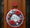 Guirlanda de Porta Natalina Clássica 25cm: Enfeite de Natal Compacto, Pronto para Pendurar (O Toque de Boas-Vindas Imediato)