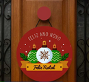Guirlanda de Porta Natalina Clássica 25cm: Enfeite de Natal Compacto, Pronto para Pendurar (O Toque de Boas-Vindas Imediato)