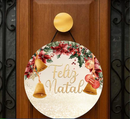 Guirlanda de Porta Natalina Clássica 25cm: Enfeite de Natal Compacto, Pronto para Pendurar (O Toque de Boas-Vindas Imediato)