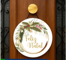 Guirlanda de Porta Natalina Clássica 25cm: Enfeite de Natal Compacto, Pronto para Pendurar (O Toque de Boas-Vindas Imediato)