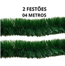 Kit Festão Luxo Verde Opaco 2 Metros (8cm): Volume Essencial para Árvore, Escadas e Lareiras (O Preenchimento que Transforma o Ambiente)