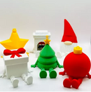Kit Luxo Enfeites 3D em Acrílico/MDF: Estrela, Bola, Pinheiro e Presente (Decoração de Natal Moderna, Criativa e com Efeito de Profundidade)