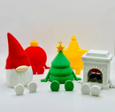 Kit Luxo Enfeites 3D em Acrílico/MDF: Estrela, Bola, Pinheiro e Presente (Decoração de Natal Moderna, Criativa e com Efeito de Profundidade)