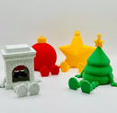 Kit Luxo Enfeites 3D em Acrílico/MDF: Estrela, Bola, Pinheiro e Presente (Decoração de Natal Moderna, Criativa e com Efeito de Profundidade)