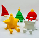 Kit Luxo Enfeites 3D em Acrílico/MDF: Estrela, Bola, Pinheiro e Presente (Decoração de Natal Moderna, Criativa e com Efeito de Profundidade)