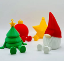 Kit Luxo Enfeites 3D em Acrílico/MDF: Estrela, Bola, Pinheiro e Presente (Decoração de Natal Moderna, Criativa e com Efeito de Profundidade)