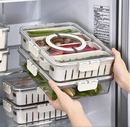Caixa Organizadora Transparente Empilhável com Divisórias: Solução Multiuso para Geladeira e Despensa (O Fim da Bagunça de Itens Soltos)