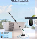 Esfregão Elétrico Rotatório 8 em 1 Sem Fio (360° Recarregável): O Poder que Tira Mofo, Limo e Sujeira Pesada Sem Dor nas Costas