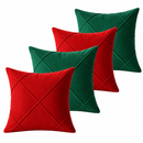 Kit 4 Capas de Almofada Natalinas Premium – Suede Drapeado