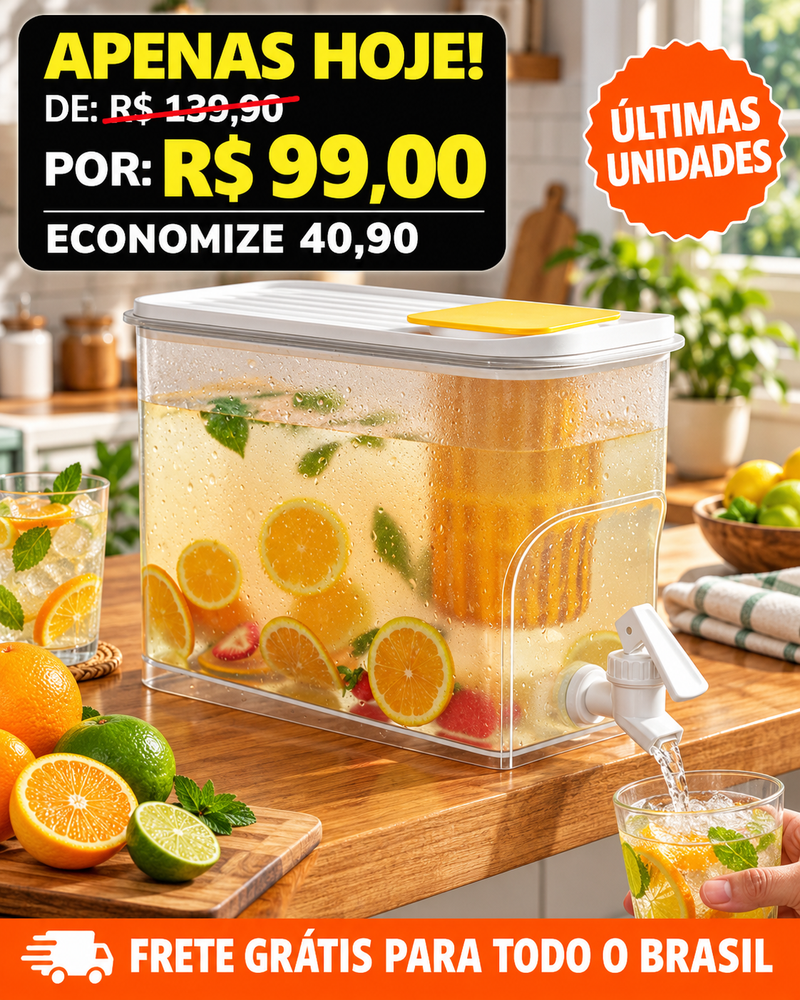 Dispenser de Bebidas 4L para Geladeira – Design Slim