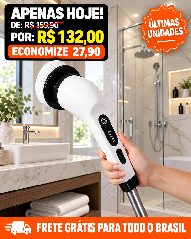 Power Clean 9 em 1: Escova Elétrica de Alta Performance™
