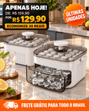 Kit 2 Formas de Gelo Premium – 100 Cubos com Caixa Coletora