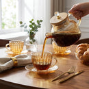 Coleção Royal Âmbar: Jogo de 6 Xícaras em Vidro Nobre 200ml™