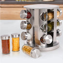 Torre Gourmet Inox 360°: Organizador de Temperos com 12 Frascos™