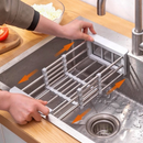 Escorredor de Prato Louça Retrátil Inox Organizador de pia Expansível com regulador Para Cozinha