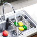 Escorredor de Prato Louça Retrátil Inox Organizador de pia Expansível com regulador Para Cozinha