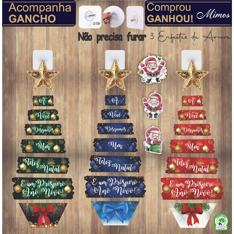 Árvore de Natal de Parede em MDF: Decoração Moderna, Rústica e Compacta (Ideal para Apartamentos e Portas)