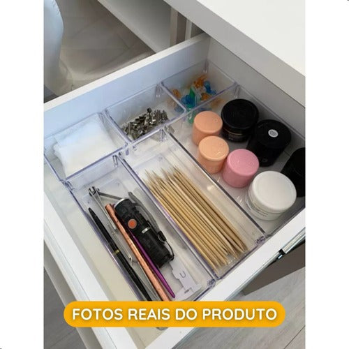 Kit Luxo 25 Organizadores Modulares em Acrílico Cristal: Divisórias Invisíveis para Geladeira, Gavetas e Armários (O Segredo da Ordem Perfeita)