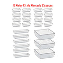 Kit Luxo 25 Organizadores Modulares em Acrílico Cristal: Divisórias Invisíveis para Geladeira, Gavetas e Armários (O Segredo da Ordem Perfeita)