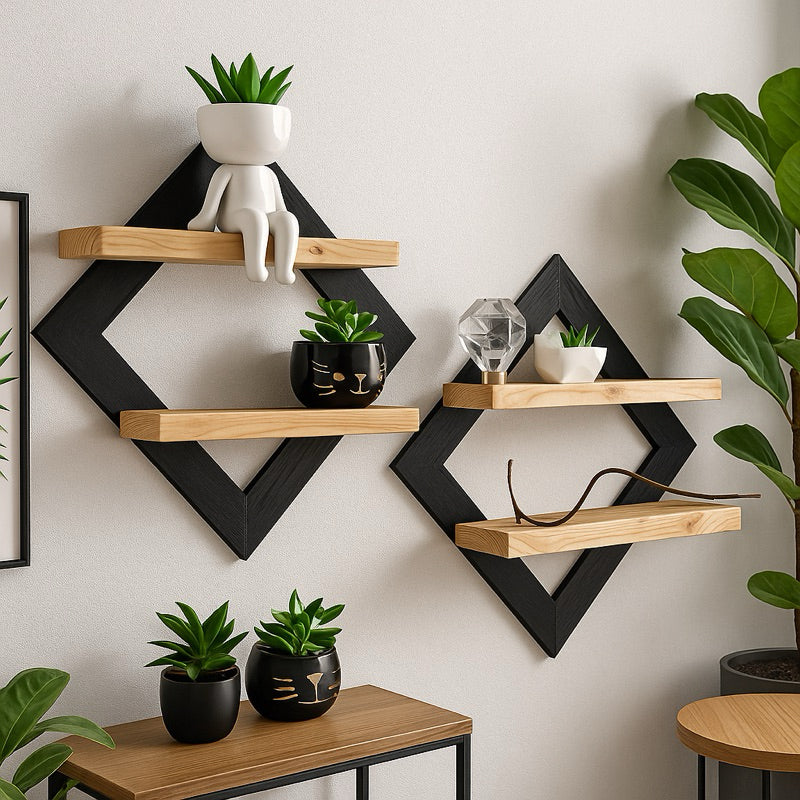 Nicho Expositor em Pinus com Prateleira Dupla e Bordas em MDF: A Moldura de Luxo que Transforma seus Objetos Favoritos em Obras de Arte na Parede