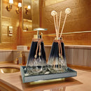Combo Decor Lavabo Premium: Coleção Cristal & Ouro™ (300ml: Estação de Aromaterapia e Luxo)