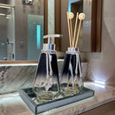 Combo Decor Lavabo Premium: Coleção Cristal & Ouro™ (300ml: Estação de Aromaterapia e Luxo)