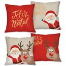 Kit Luxo 4 Capas de Almofada Natalinas 45x45cm: Renovação Instantânea e Aconchegante para Sua Sala de Estar (Pronta Entrega)