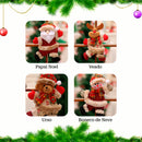 Kit Luxo 4 Bonecos de Pelúcia para Árvore de Natal: Papai Noel, Rena, Boneco de Neve e Ursinho (Decoração Artesanal e Carismática)