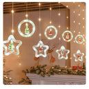 Cortina de Luz LED Decorativa Premium: Pisca-Pisca com Formatos de Presente, Estrela e Árvore (Transformação Mágica para Casa e Eventos)