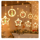 Cortina de Luz LED Decorativa Premium: Pisca-Pisca com Formatos de Presente, Estrela e Árvore (Transformação Mágica para Casa e Eventos)