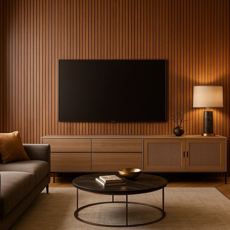 Painel Ripado MDF 3D Autocolante (Kit 50 Peças): A Revolução do Luxo Instantâneo para Transformar sua Sala ou Quarto sem Poeira nem Marceneiro