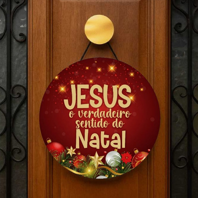 Guirlanda de Porta Natalina Clássica 25cm: Enfeite de Natal Compacto, Pronto para Pendurar (O Toque de Boas-Vindas Imediato)