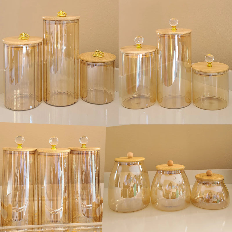 Kit Spice Glass Premium: Potes Herméticos em Borossilicato & Bambu™